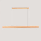 Contemporary Nordic Rubber Wood Acrylic Strip LED Island Light Chandelier for Dining Room BulbSquare