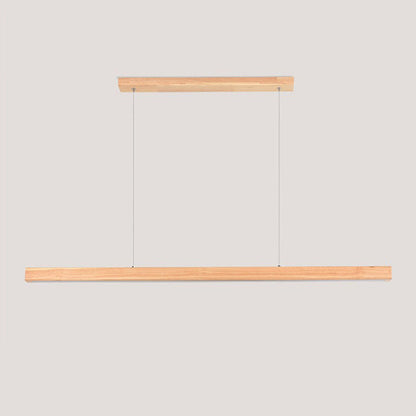 Contemporary Nordic Rubber Wood Acrylic Strip LED Island Light Chandelier for Dining Room