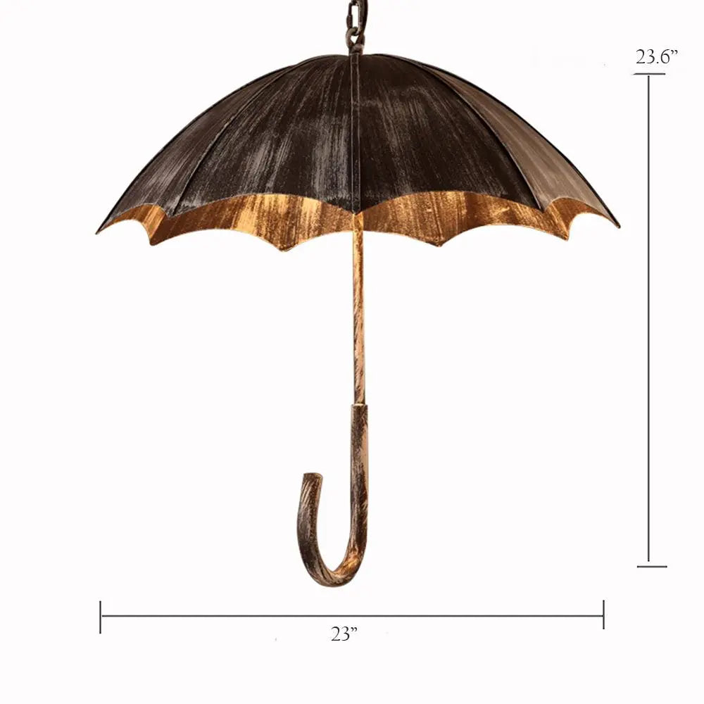 Retro Industrial 5-light Umbrella Chandelier – Copper & Silver Iron Shade Lumendat