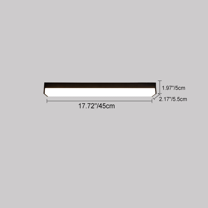 Modern Minimalist Long Rectangle Aluminum PC LED Flush Mount Ceiling Light For Outdoor Patio Lumendat