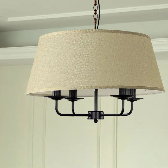 European Vintage Classic Iron Cloth 4-light Pendant Light Lumendat
