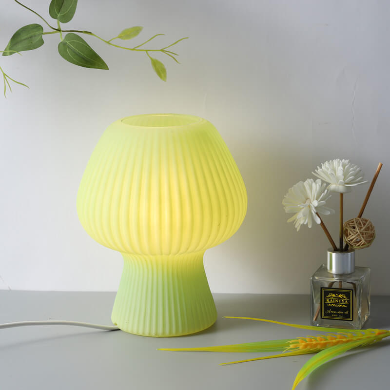 Modern Minimalist Mushroom 1-Light Glass Table Lamp For Bedside Lumendat