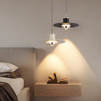 Modern Minimalist Cylinder Flying Saucer Metal LED Pendant Light for Living Room