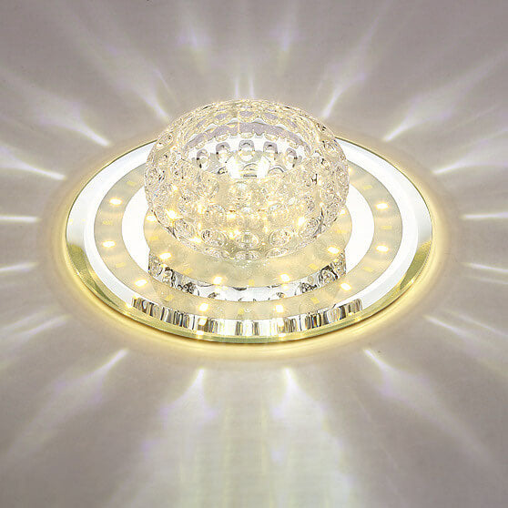 Minimalist Light Luxury Crystal Round Spotlight LED Flush Mount Ceiling Light Lumendat