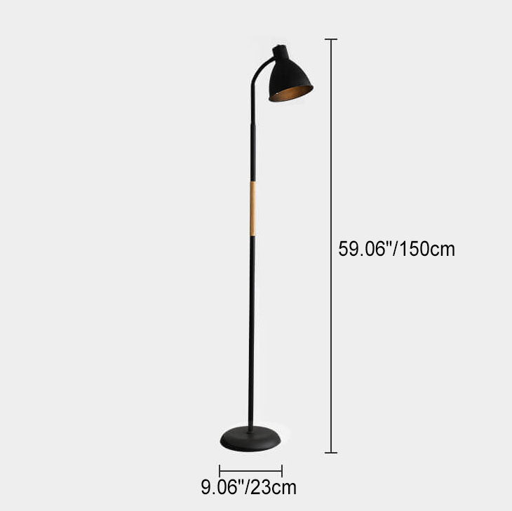 Nordic Minimalist Iron Cone Long Pole 1-Light Standing Floor Lamp Lumendat