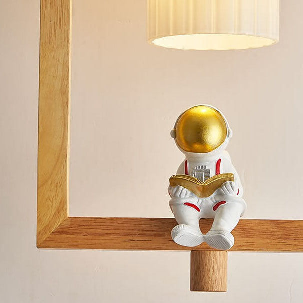 Lumendat Japanese Creative Wood Frame Resin Astronaut 1-Light Pendant Light Lumendat