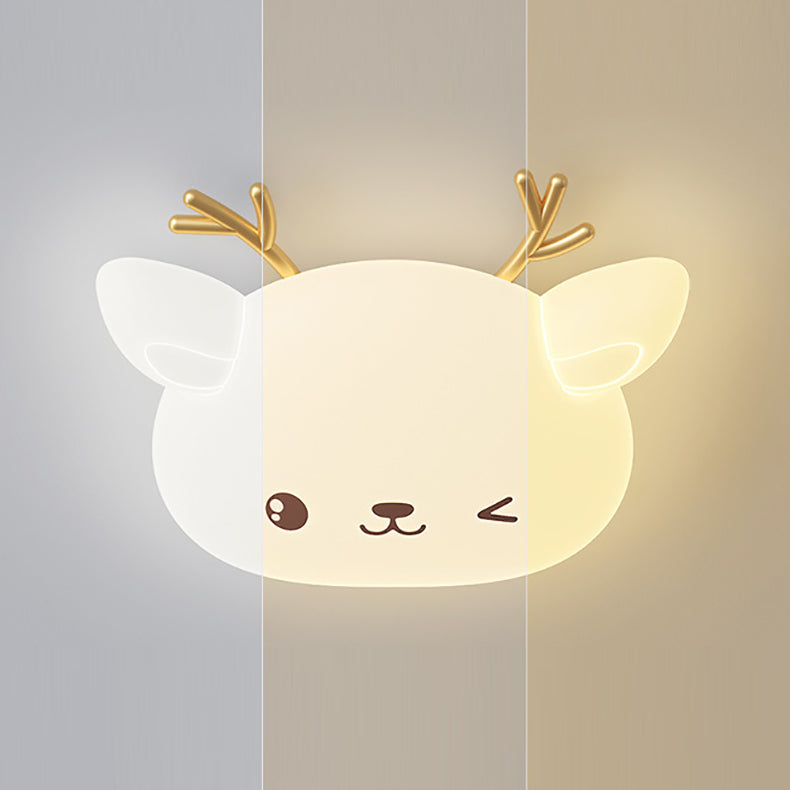 Lumendat Modern Simplicity Kids Iron PE Deer Elliptical LED Flush Mount Ceiling Light For Bedroom Lumendat