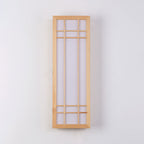 Traditional Japanese Rectangle Solid Wood Acrylic LED Wall Sconce Lamp For Bedroom