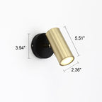 Modern Simplicity Plated Cylindrical Spotlight 1-Light Reading Wall Sconce Lamp