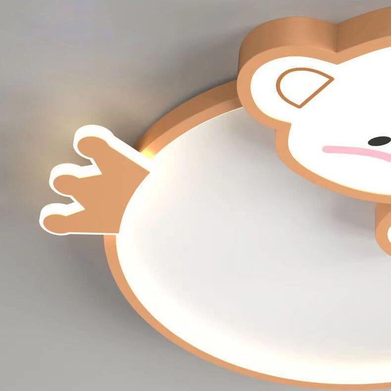 Lumendat Modern Cute Children's Bear Iron Acrylic Eye Protection LED Flush Mount Ceiling Light Lumendat