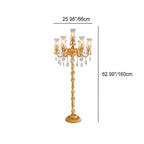 Traditional Luxury Golden Crystal Zinc Alloy Candle Holder 7-Light Standing Floor Lamp For Bedroom Lumendat