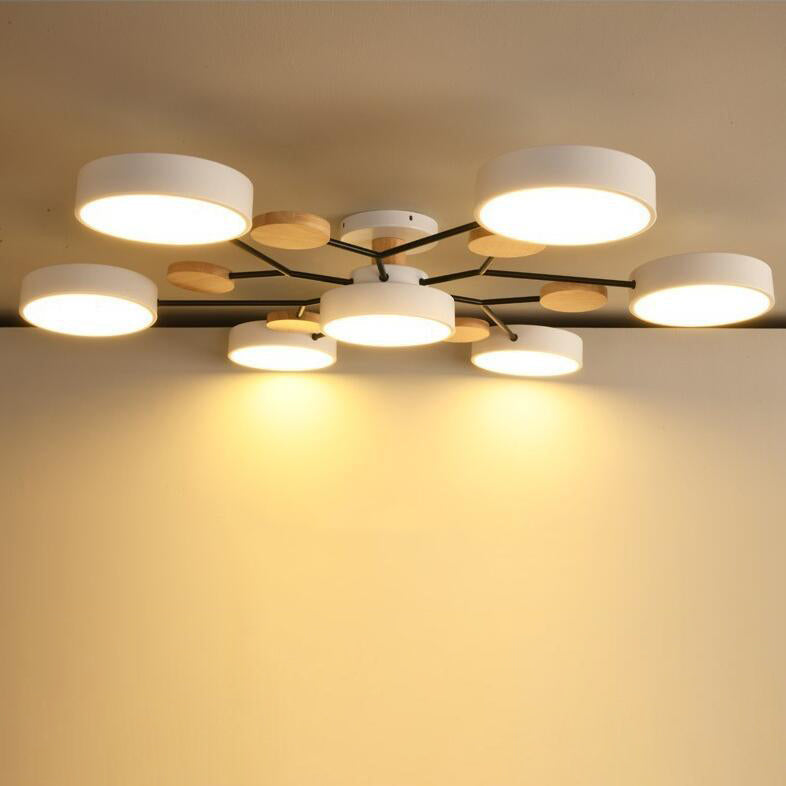 Contemporary Scandinavian Round Molecule Branch Design LED Semi-Flush Mount Ceiling Light For Living Room Lumendat