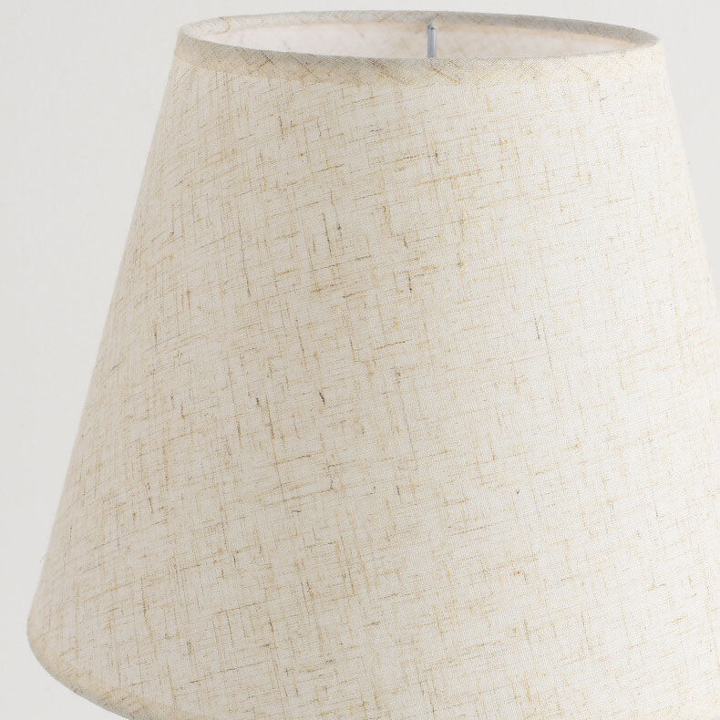 Nordic Vintage Pure Black White Iron Fabric 1-Light Table Lamp Lumendat