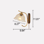 French Vintage Cream Glass Petal 1-Light Wall Sconce Lamp
