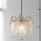 French Light Luxury Hardware Glass 1-Light Pendant Light