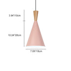 Contemporary Scandinavian Cone Round Aluminum 1-light Pendant Light for Bedroom BulbSquare