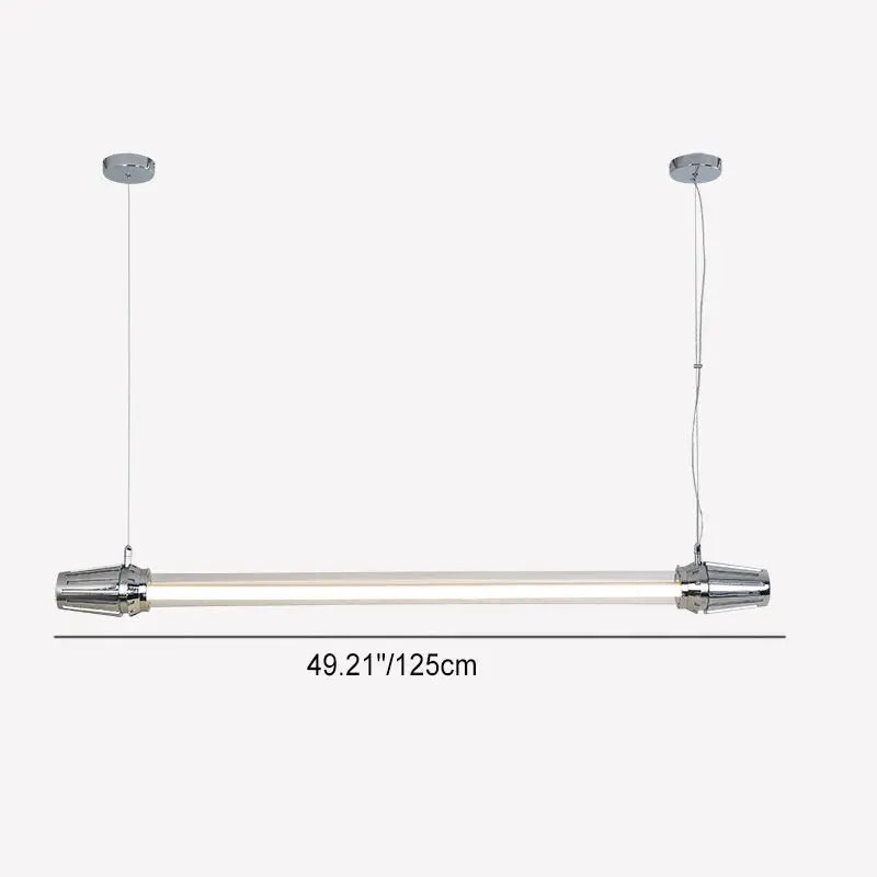 Contemporary Industrial Strip Aluminum Acrylic LED Island Light Chandelier for Dining Room Lumendat
