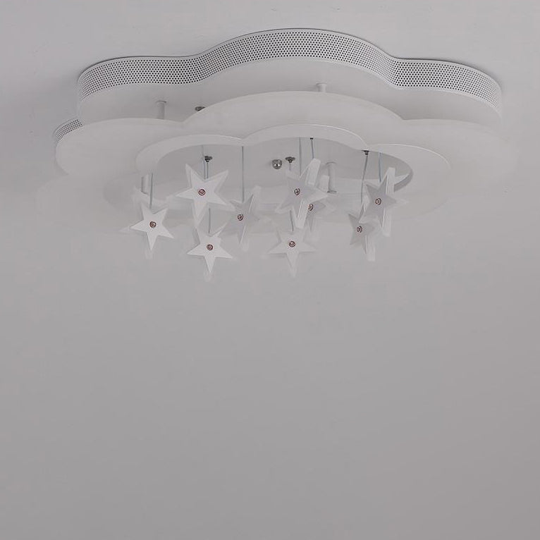 Lumendat Contemporary Nordic Star Decor Cloud Acrylic Shade LED Kids Flush Mount Ceiling Light For Bedroom Lumendat