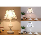 Nordic Vintage Floral Glass Fabric 1-Light Table Lamp Lumendat