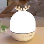 Lumendat Contemporary Creative Kids Projectable Round Rabbit Deer ABS LED Table Lamp For Bedroom Lumendat