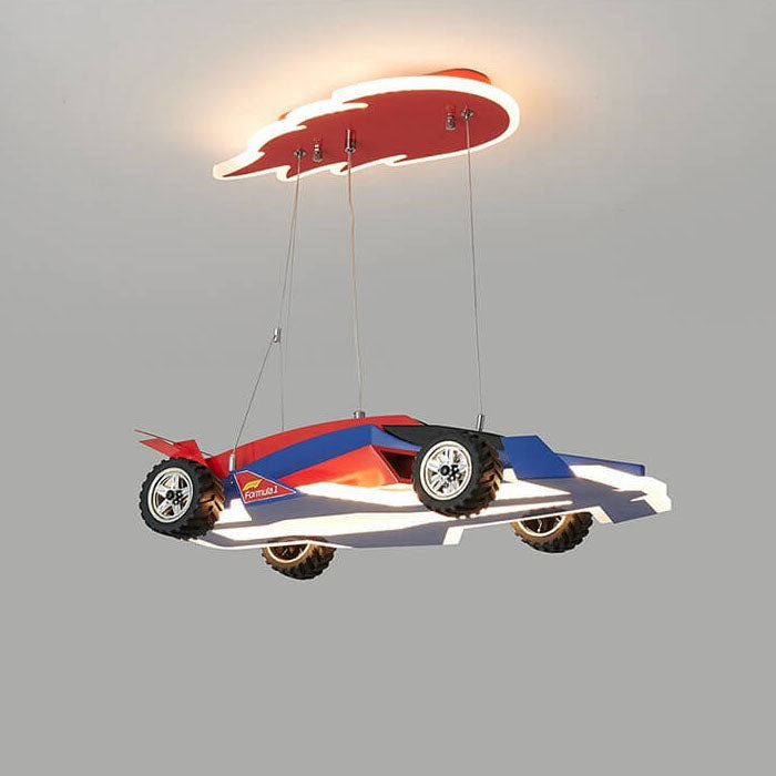 Modern Children's Racing Iron Acrylic LED Pendant Light BulbSquare
