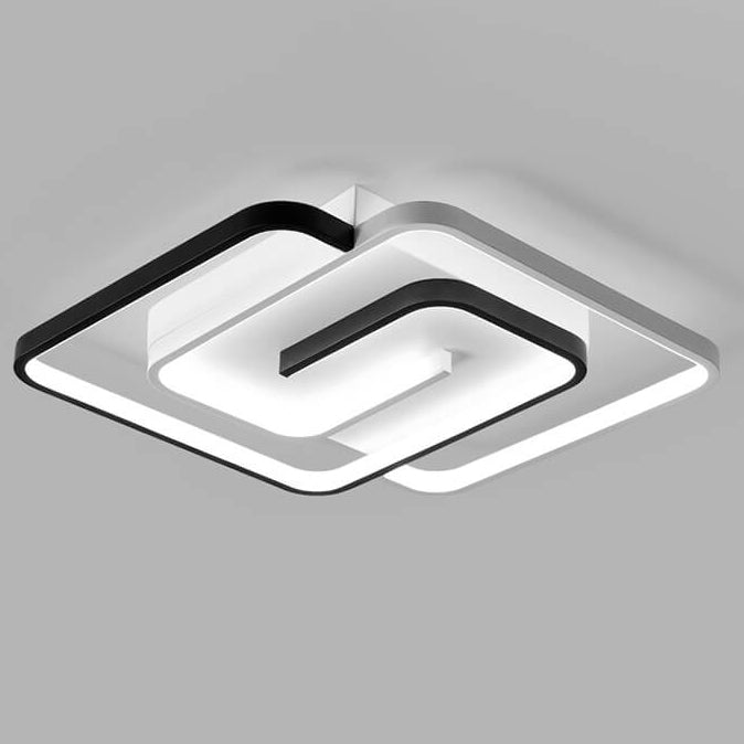 Modern Creative Square Ring Aluminum LED Semi-Flush Mount Ceiling Light Lumendat