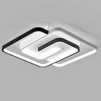 Modern Creative Square Ring Aluminum LED Semi-Flush Mount Ceiling Light Lumendat