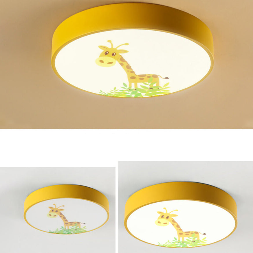 Lumendat Cartoon Creative Colorful Round Children LED Flush Mount Ceiling Light Lumendat