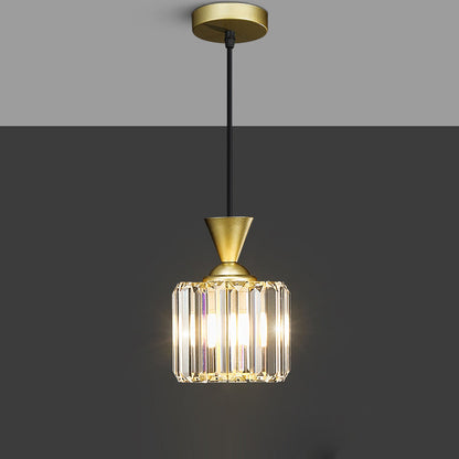 Contemporary Luxury Radiant Prismatic Clear Crystal Shade 1-light Pendant Light for Living Room