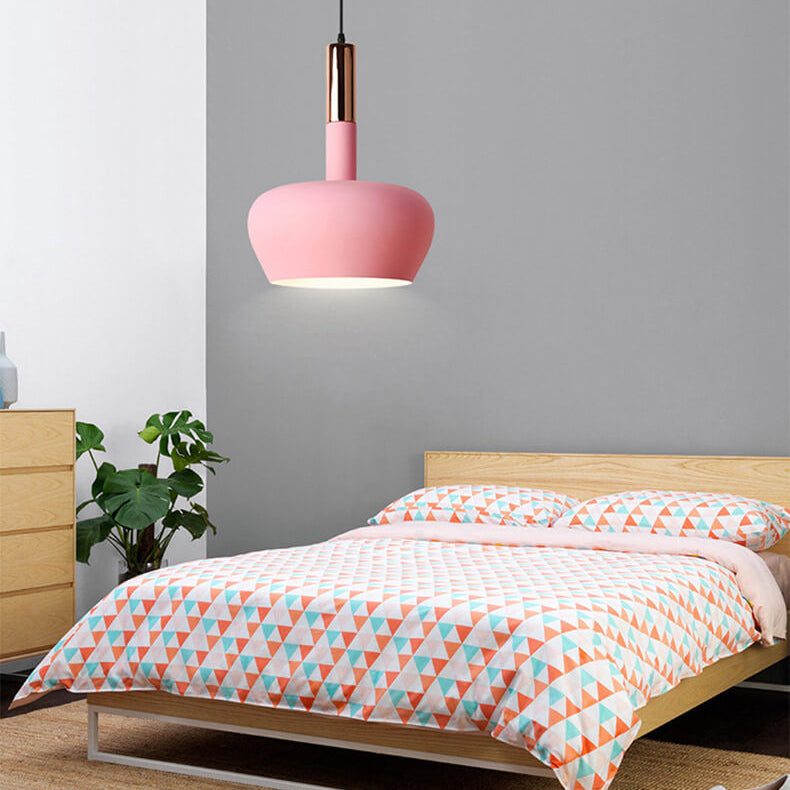 Nordic Macaron Aluminum Dome Bottle 1-light Pendant Light