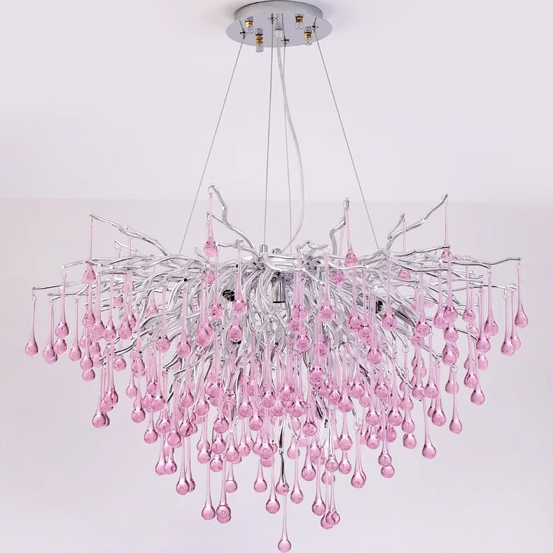 Modern Luxury Crystal Glass Aluminum Branch Water Drop 6/8/10/14 Chandeliers for Dining Room