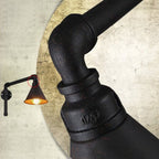 Contemporary Industrial Plumbing Cone Iron 1-Light Wall Sconce Lamp for Living Room Lumendat