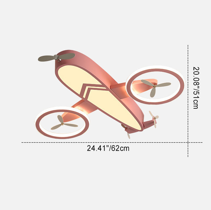 Lumendat Contemporary Creative Acrylic Cartoon Airplane LED Kids Flush Mount Ceiling Light For Living Room Lumendat