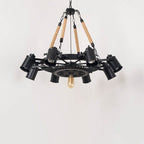 Contemporary Industrial Retro Gear Wrought Ion Hemp Rope 7/9/11-Light Chandelier For Living Room Lumendat