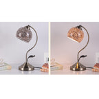 European Vintage Tiffany Round Head Glass Hardware 1-Light Table Lamp Lumendat