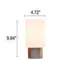 Nordic Square Glass Solid Wood Base 1-Light Wall Sconce Lamp