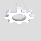 Contemporary Creative Iron Gear Acrylic Shade LED Pendant Light for Entertainment Room BulbSquare