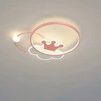 Lumendat Contemporary Nordic Kids Iron Acrylic Circle Round Crown Cloud LED Flush Mount Ceiling Light For Bedroom Lumendat