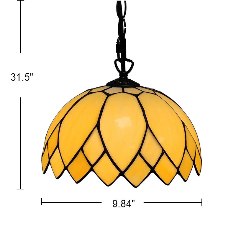 Tiffany European Style Milk White Glass Dome 1-light Pendant Light