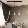 Industrial Vintage Geometric Frame Iron 3/5 Light Island Light Chandelier BulbSquare