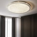 Modern Luxury Stainless Steel Crystal Round Square Rectangular LED Flush Mount Ceiling Light For Living Room Lumendat