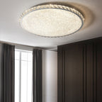 Modern Luxury Stainless Steel Crystal Round Square Rectangular LED Flush Mount Ceiling Light For Living Room Lumendat