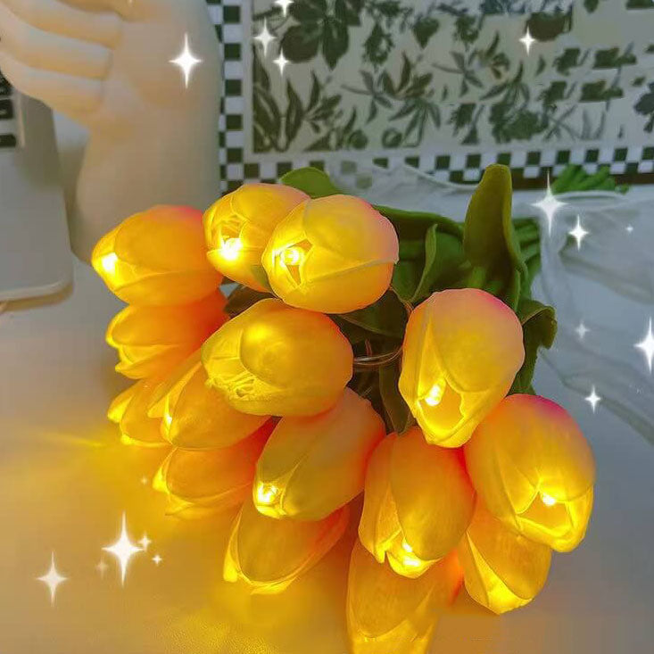 Tiffany-Style Tulip Flower Decoration LED Table Lamp Lumendat