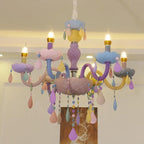 Modern Children's Princess Macaroon Candelabra Crystal Glass 5/6/8/10/12/15 Light Chandelier Lumendat