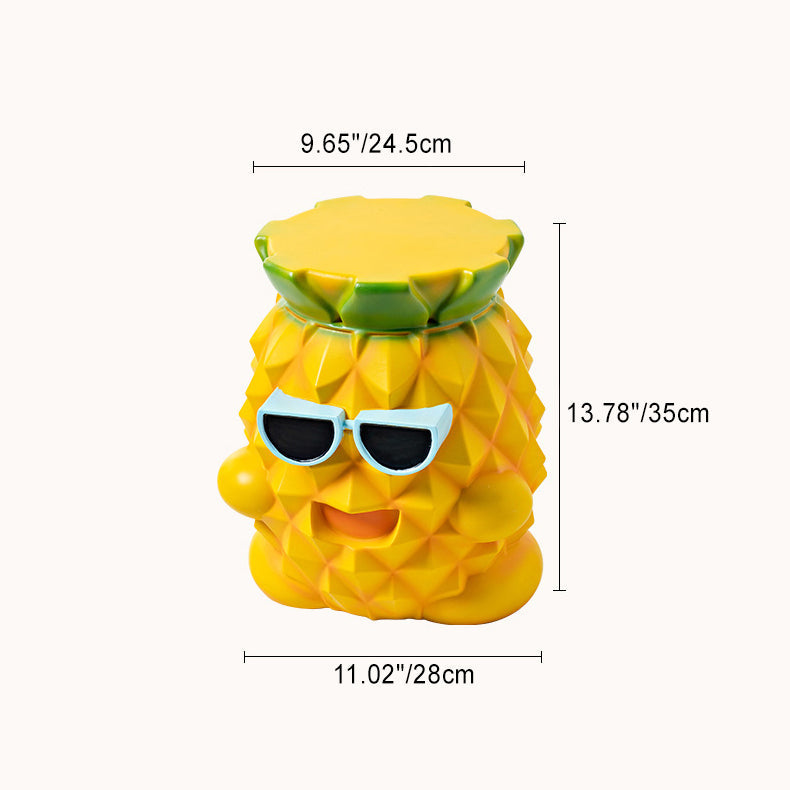 Lumendat Contemporary Creative Pineapple Design Resin Kids Low Stool For Living Room Lumendat