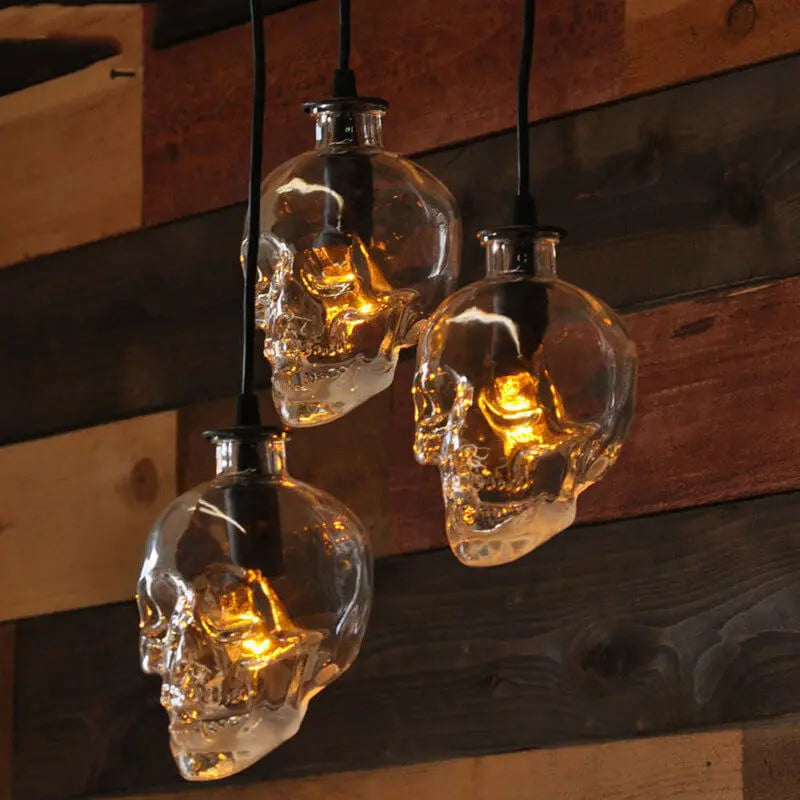 Skull Glass 3-light Chandeliers Lumendat
