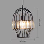Vintage Wrought Iron Geometry Birdcage 1-light Pendant Light BulbSquare