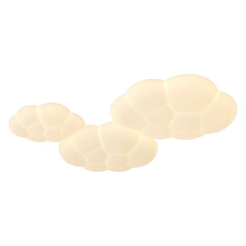 Contemporary Scandinavian Iron PE Cloud Shade LED Flush Mount Ceiling Light For Bedroom Lumendat