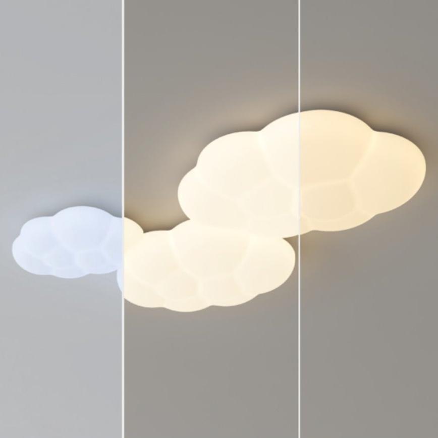 Contemporary Scandinavian Iron PE Cloud Shade LED Flush Mount Ceiling Light For Bedroom Lumendat