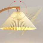 Modern Minimalist Pleated Fabric Iron Marble Curved Iron 1-Light Standing Floor Lamp For Living Room Lumendat